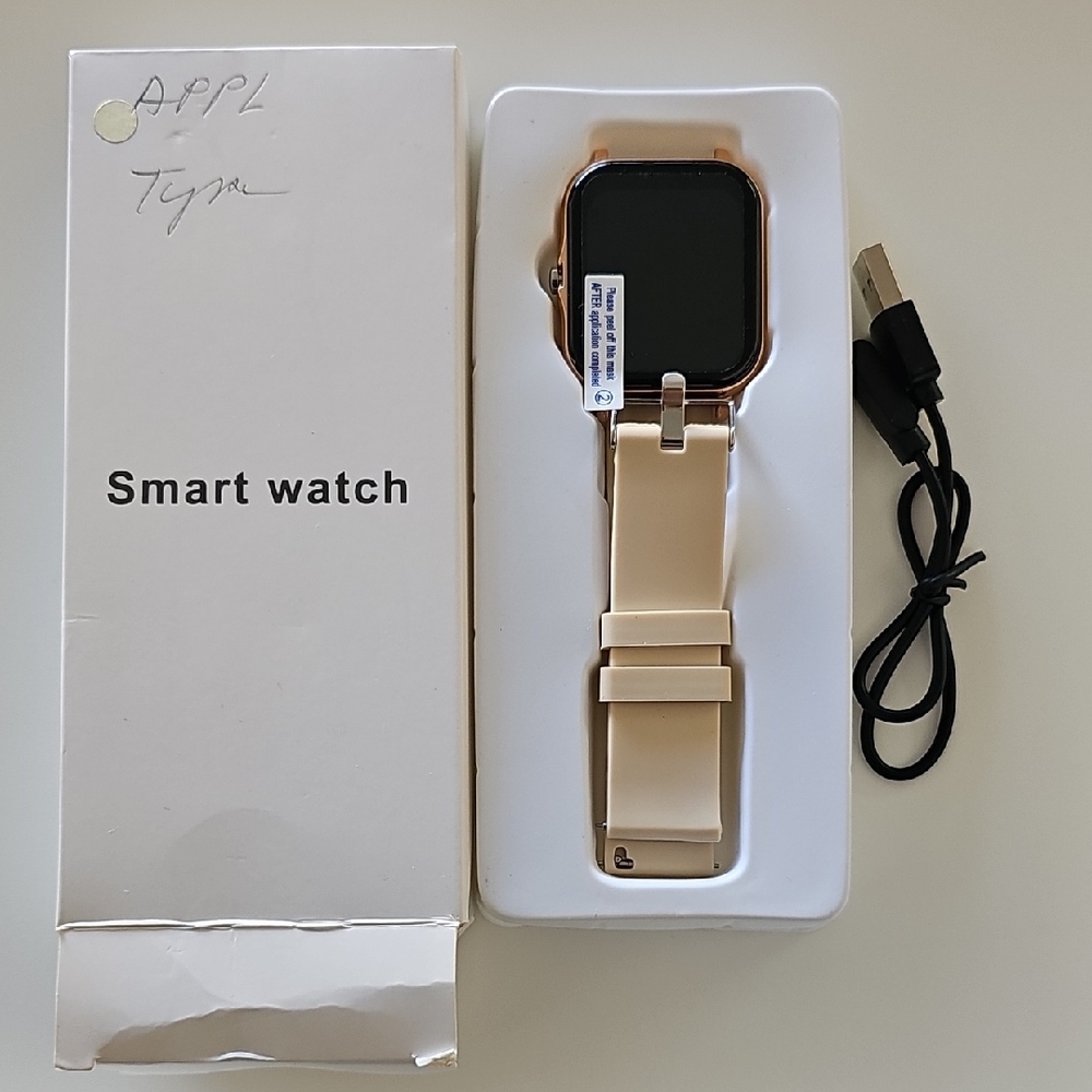 Smart Watch with Gold Accents